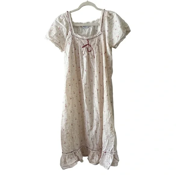 Cottagecore Floral Cotton Nightgown Dress by The 1 for U | Size US 6 / UK M - Picture 2 of 5